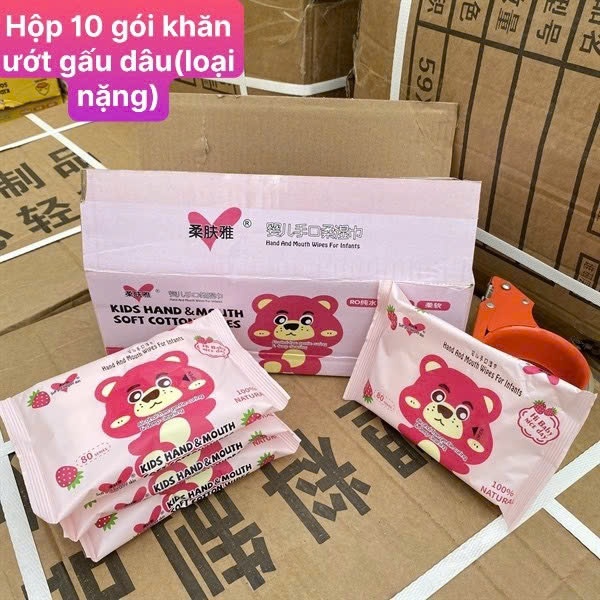 HỘP 10 GÓI Khăn ướt gấu Lotso (Gói 10 Tờ)(HỘP 80 SERIES MV 432558)