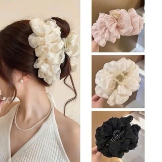 Kẹp Tóc Hoa Voan Lụa Mây Bồng Bềnh MẪU MỚI 13cm - Xanh