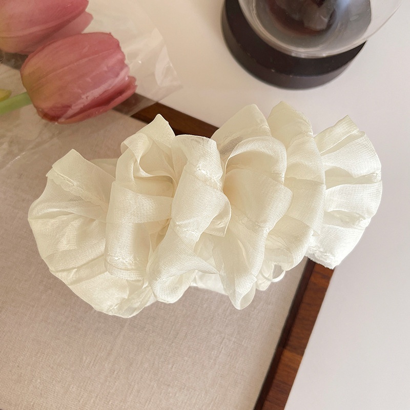 Kẹp Tóc Hoa Voan Lụa Mây Bồng Bềnh MẪU MỚI 13cm - Xanh