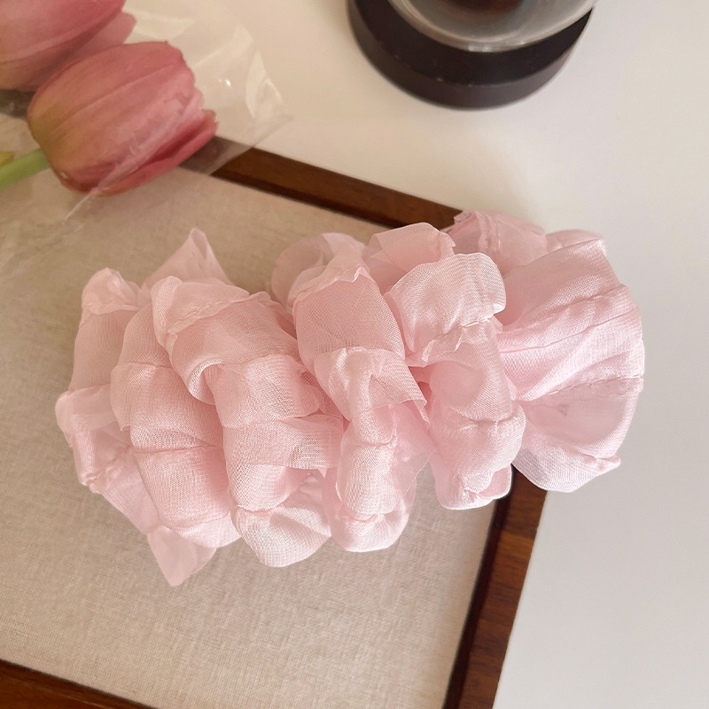 Kẹp Tóc Hoa Voan Lụa Mây Bồng Bềnh MẪU MỚI 13cm - Xanh
