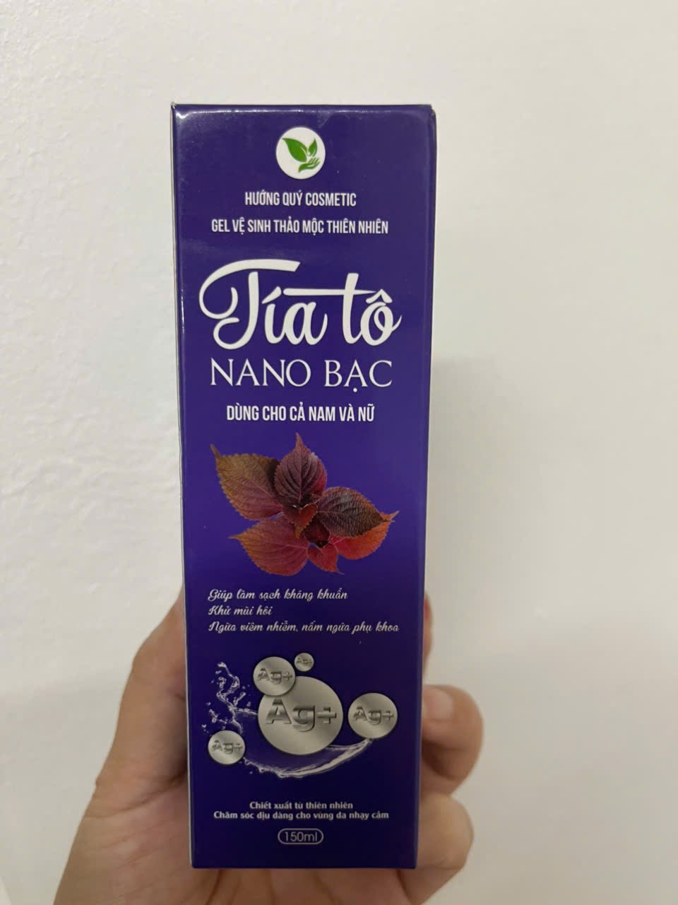 Dung Dịch Vệ Sinh Phụ Nữ Tía Tô Nano Bạc 150ml (Hương Quý Cosmetic MV999043) - DDVS Tía Tô MV999043