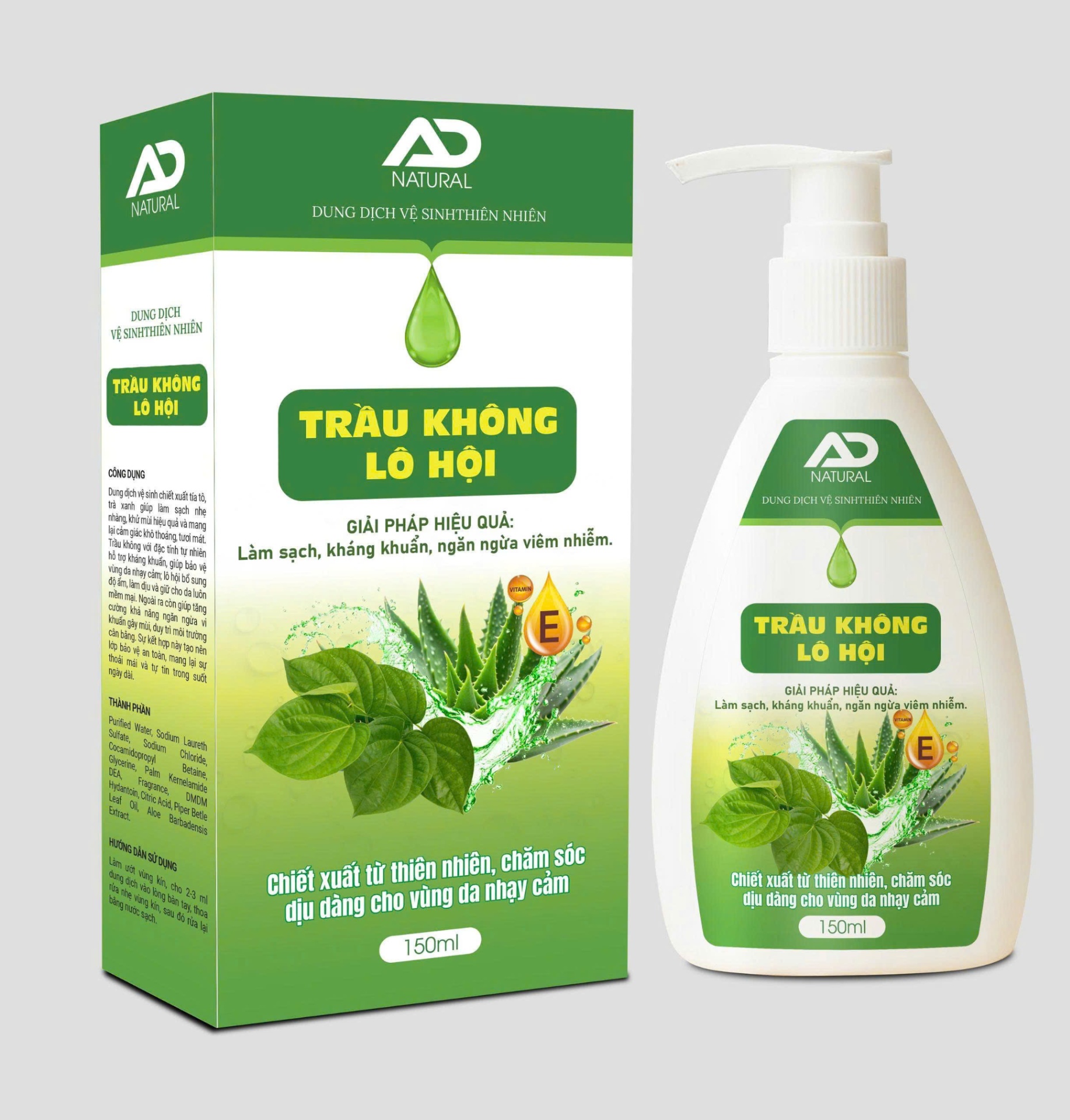 Dung Dịch Vệ Sinh Phụ Nữ Tía Tô Trầu Không Lô Hội 150ml MV921153 AD - DDVSMV921153 LÔ HỘI