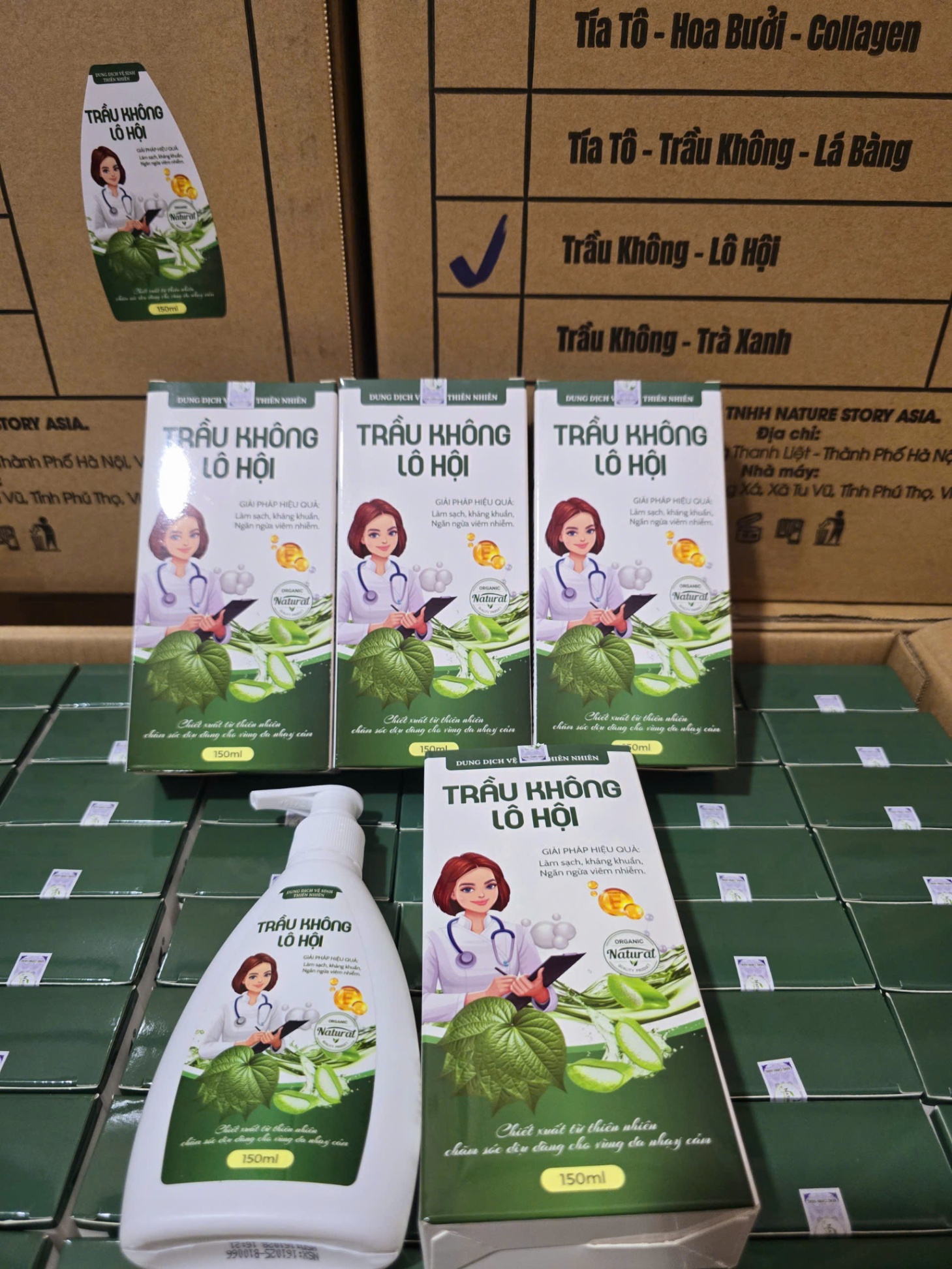 Dung Dịch Vệ Sinh Phụ Nữ Tía Tô Trầu Không Lô Hội 150ml MV921177 PQ01 - DDVS LÔ HỘI MV921177