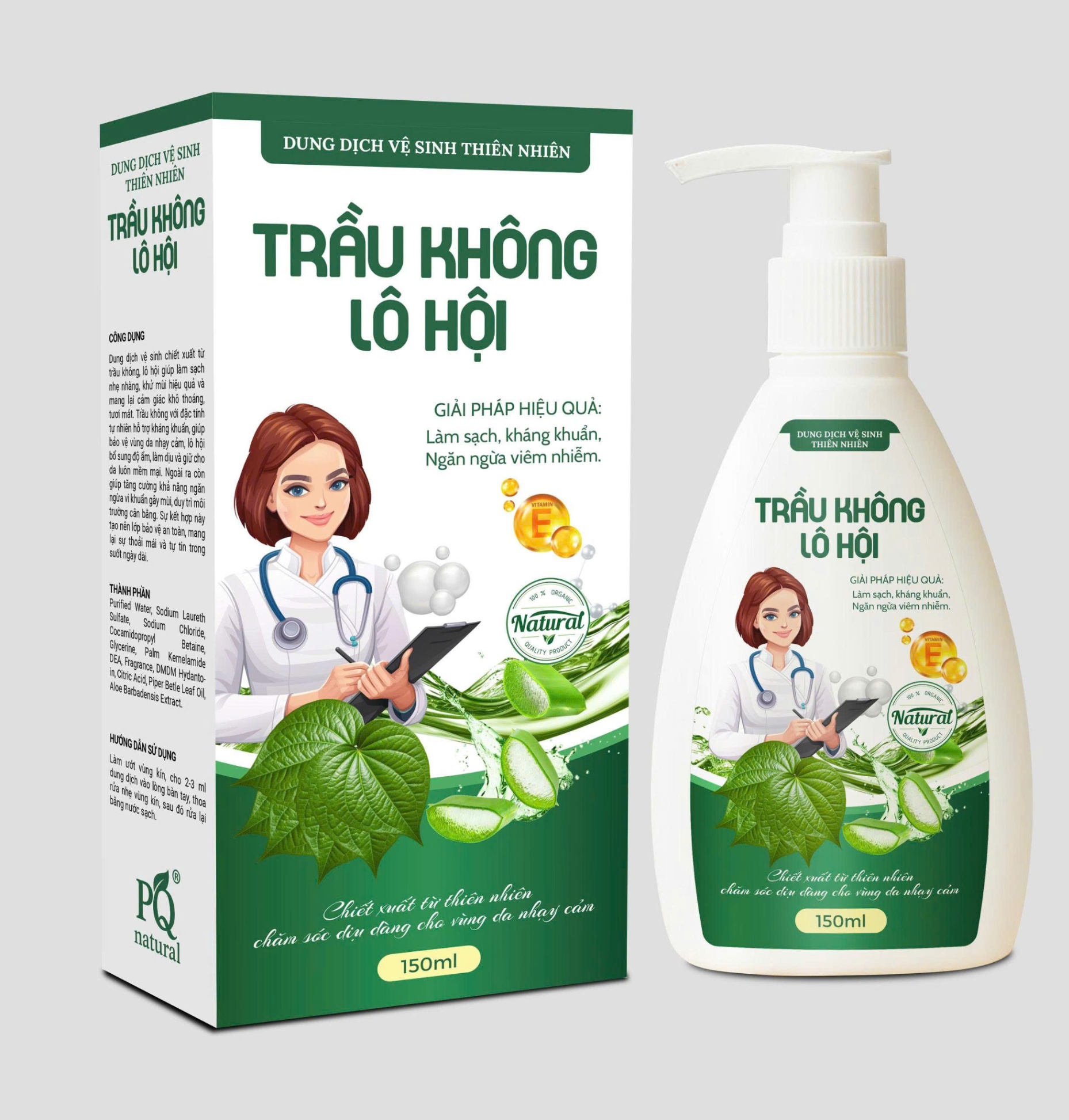 Dung Dịch Vệ Sinh Phụ Nữ Tía Tô Trầu Không Lô Hội 150ml MV921177 PQ01 - DDVS LÔ HỘI MV921177