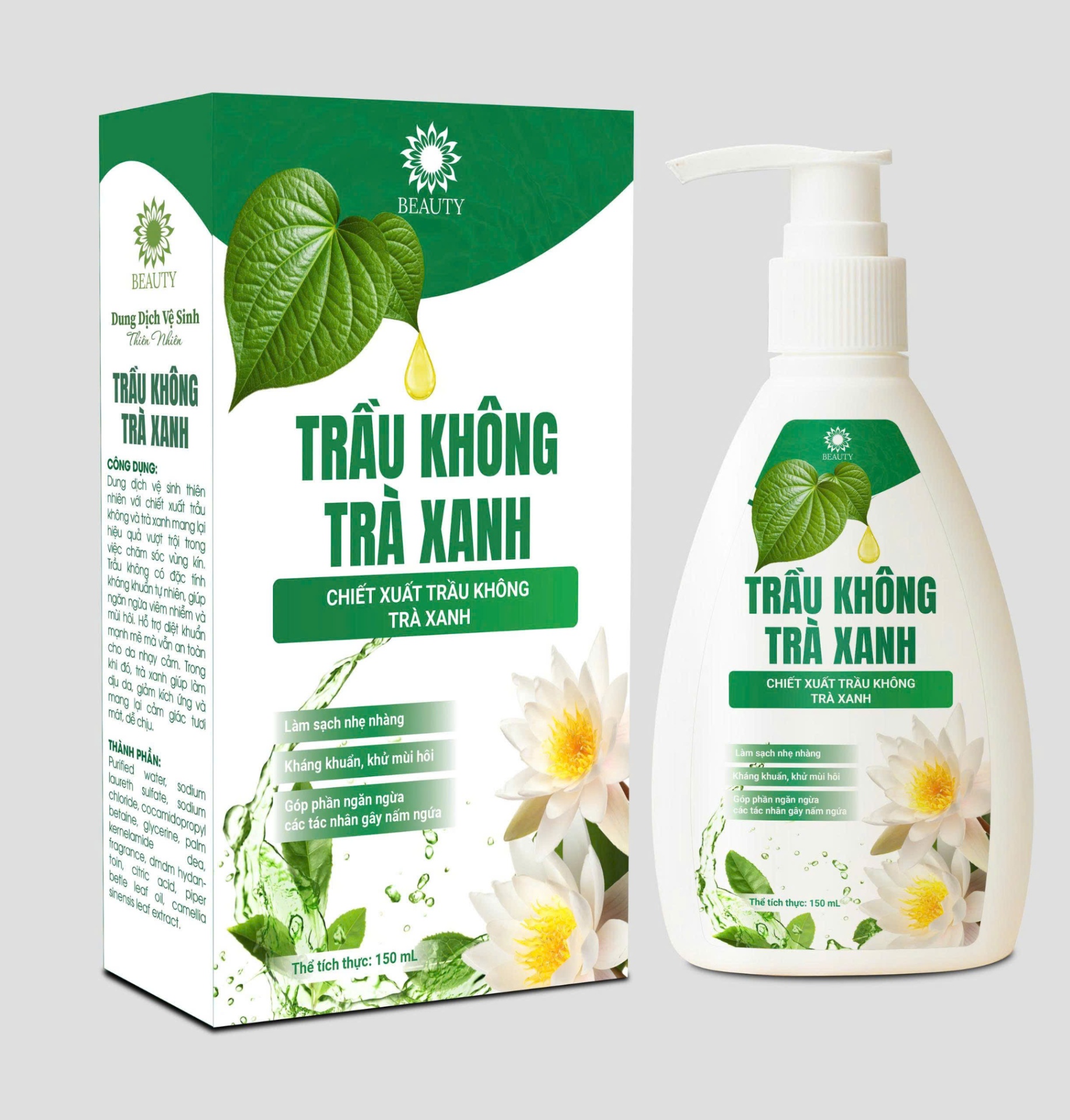 Dung Dịch Vệ Sinh Phụ Nữ Tía Tô Trầu Không Trà Xanh 150ml MV921078 - TRÀ XANH