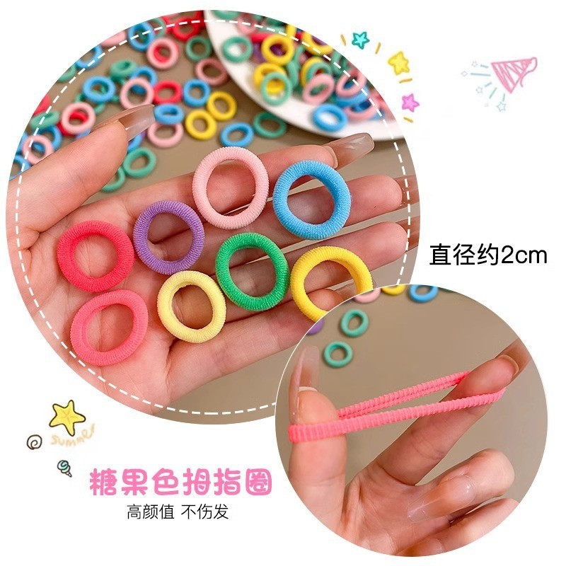 Bịch 500 Dây Buộc Tóc Thun Nỉ Cho Bé Màu Sắc (2cm) - NÂU MIX