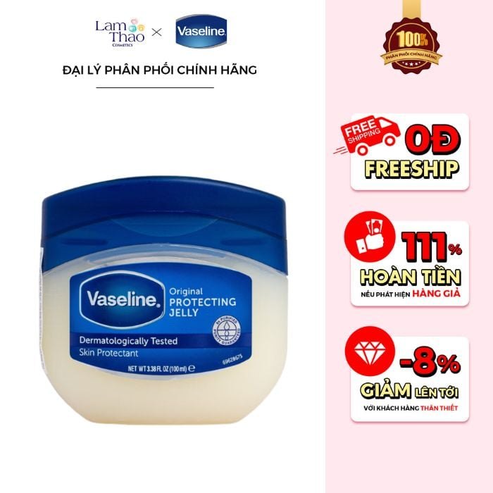 Vaseline 50ml(42g) Hũ To Trắng Nắp Xanh(Hàng Chuẩn Có Tem Phụ Tiếng Việt) - 50ml MV2627 Nắp Xanh