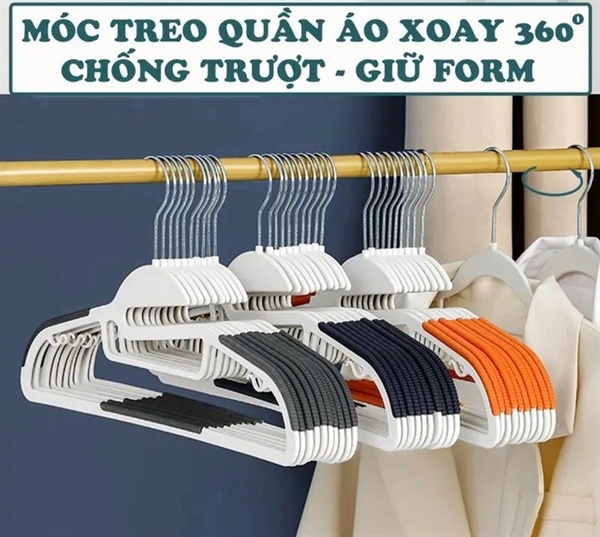 [SET 10C]Mắc Áo Chống Trượt 360 Độ