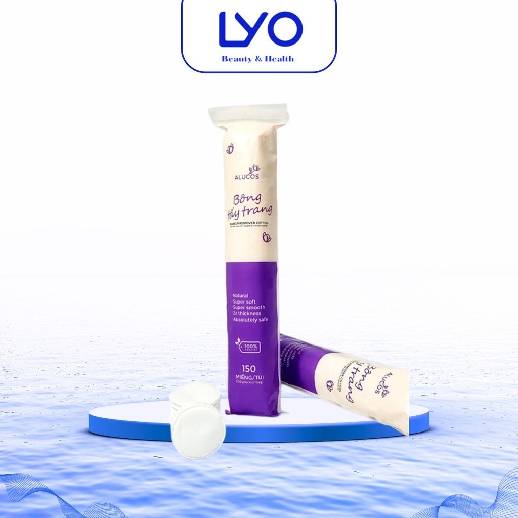 Bông Tẩy Trang Alucos 150 Miếng (Gói Dài Tròn)