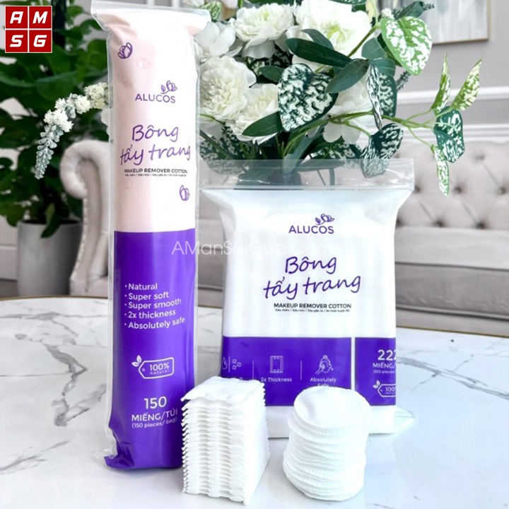 Bông Tẩy Trang Alucos 222 Miếng(Gói Vuông)