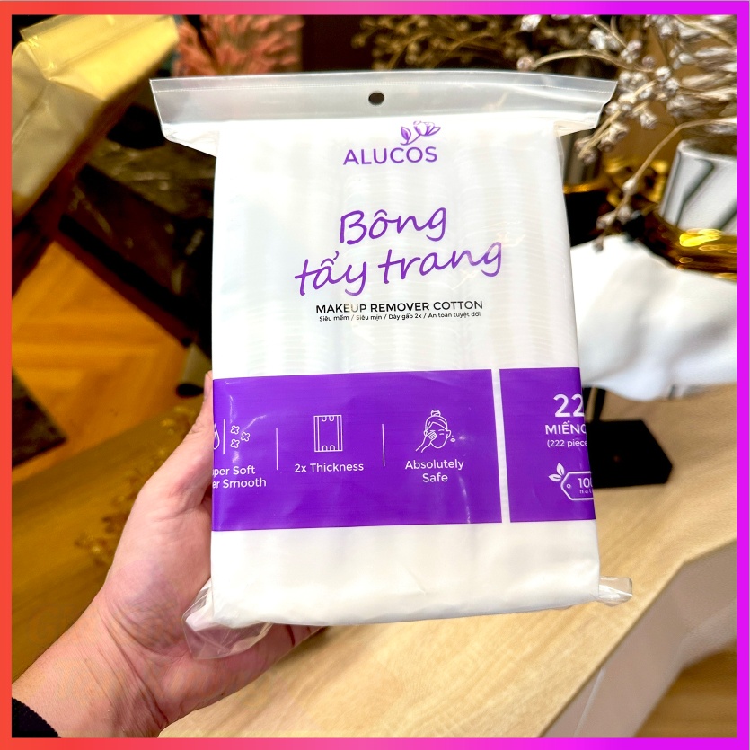 Bông Tẩy Trang Alucos 222 Miếng(Gói Vuông)