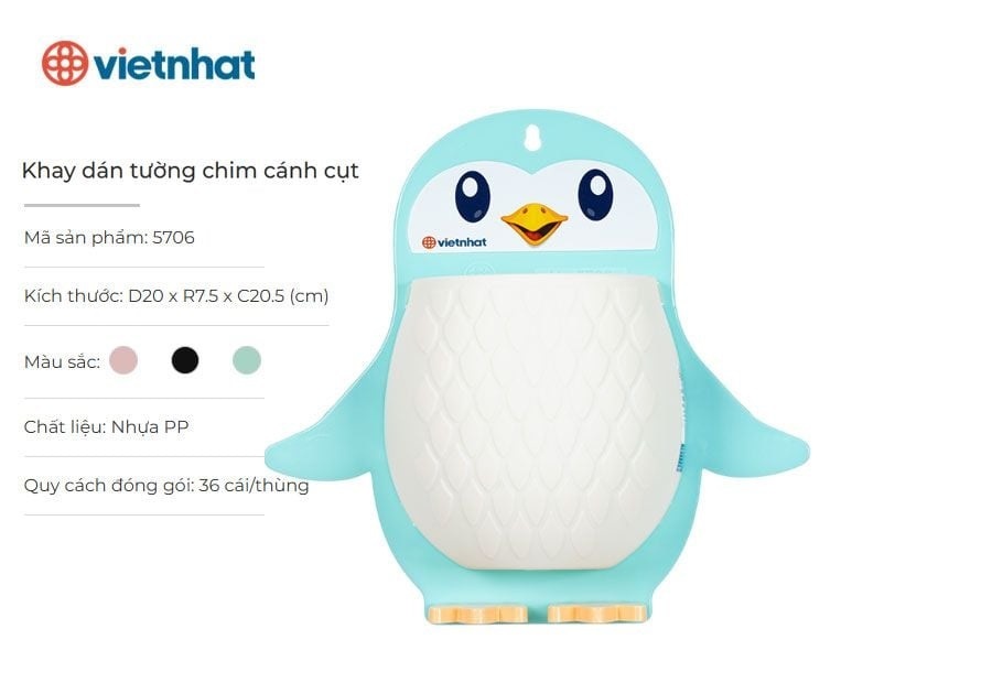 Khay Dán Tường Chim Cánh Cụt Việt Nhật Mã 5706 - Xanh Dương
