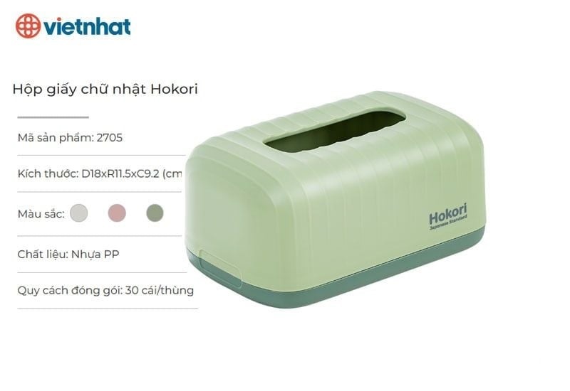 Hộp Đựng Giấy Chữ Nhật Hokori Mã 2705 - Hồng