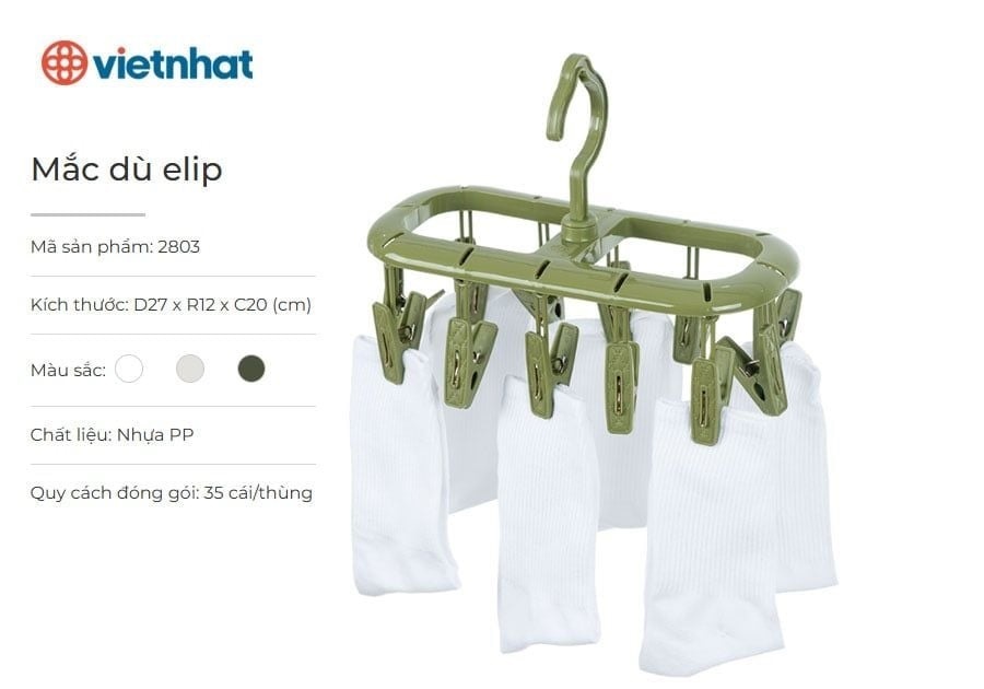 Mắc Dù ELip Việt Nhật Mã 2803 - Xanh