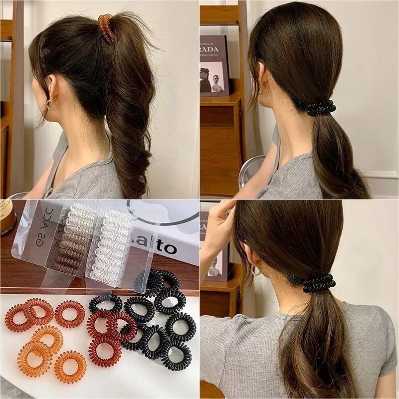 Set 9 Dây Buộc Tóc Lò Xo Có Hộp Nhựa - #3 TÍM