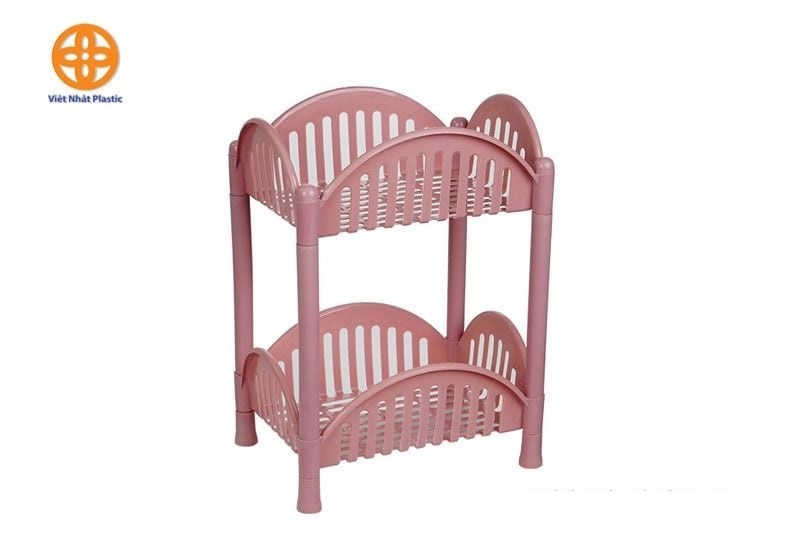 Kệ 2 Tầng Việt Nhật Lắp Ghép Mã 5522-2 - Hồng