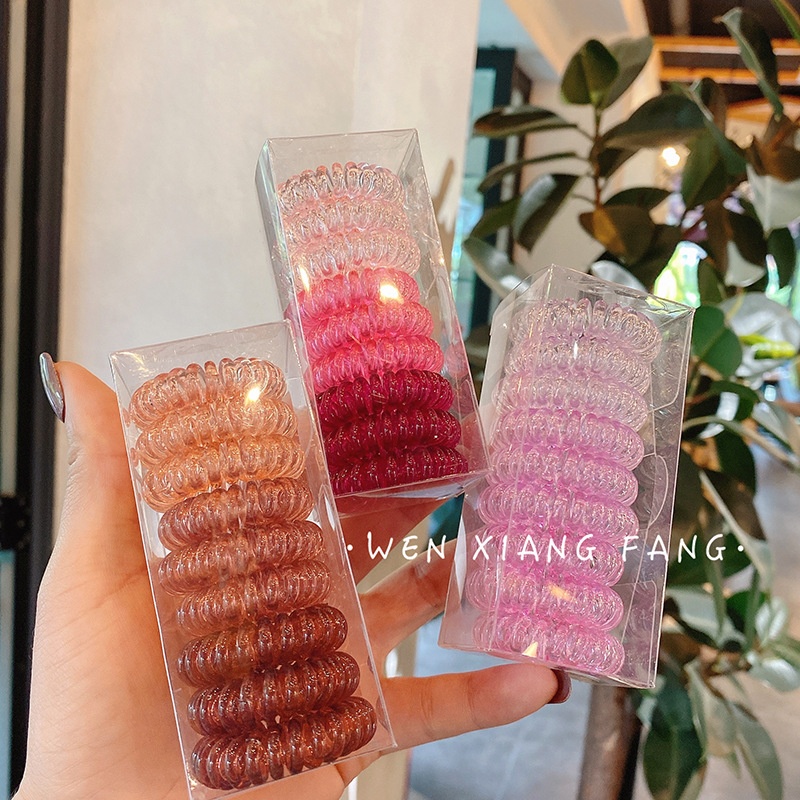 Set 9 Dây Buộc Tóc Lò Xo Có Hộp Nhựa - #3 TÍM