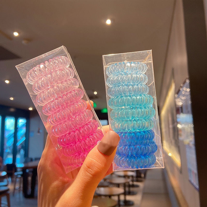 Set 9 Dây Buộc Tóc Lò Xo Có Hộp Nhựa - #3 TÍM