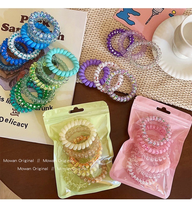 Set 6 Dây Buộc Tóc Lò Xo (Túi Zip) - #TÍM