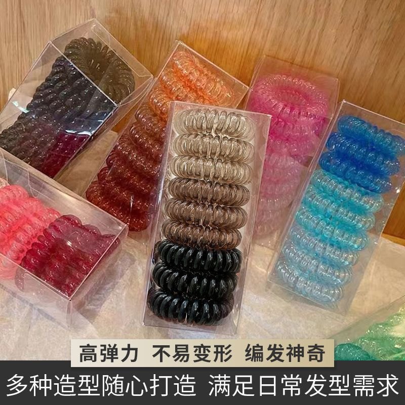 Set 9 Dây Buộc Tóc Lò Xo Có Hộp Nhựa - #3 TÍM