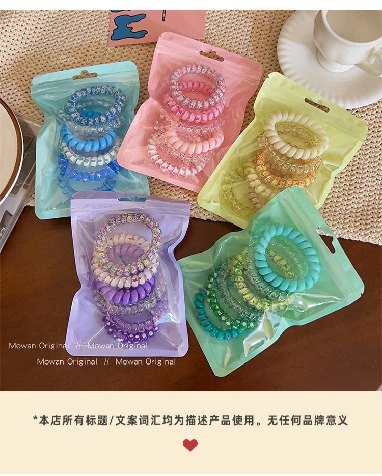 Set 6 Dây Buộc Tóc Lò Xo (Túi Zip) - #TÍM