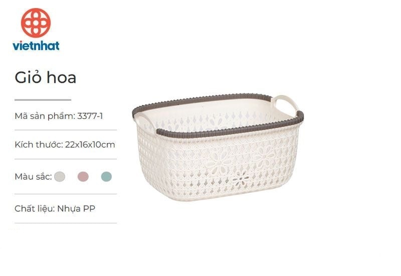 Giỏ Hoa Việt Nhật Cỡ Bé Mã 3377-2 - Be
