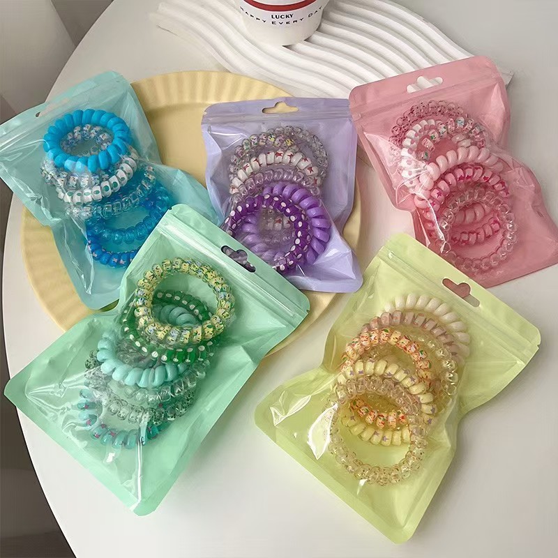 Set 6 Dây Buộc Tóc Lò Xo (Túi Zip) - #VÀNG