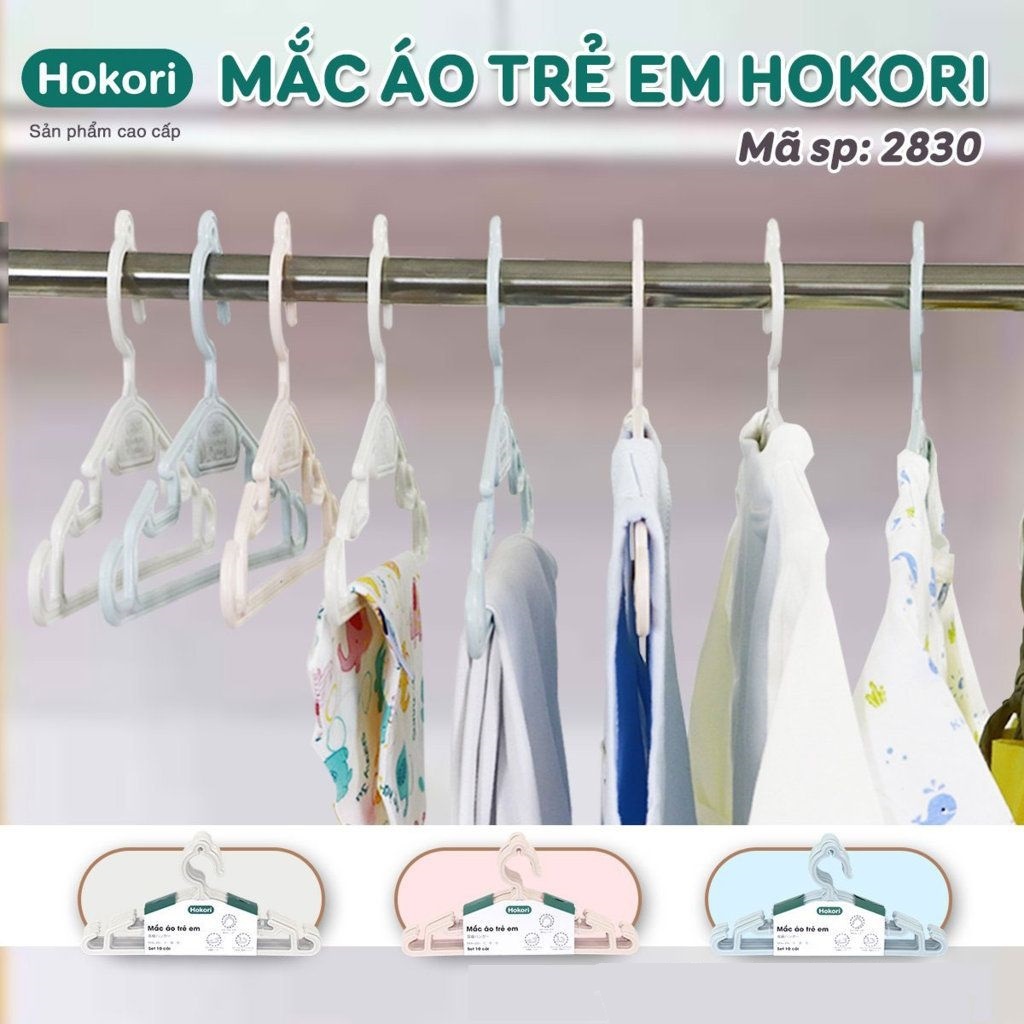 Set 10 Mắc Áo Trẻ Em Hokori Mã 2830