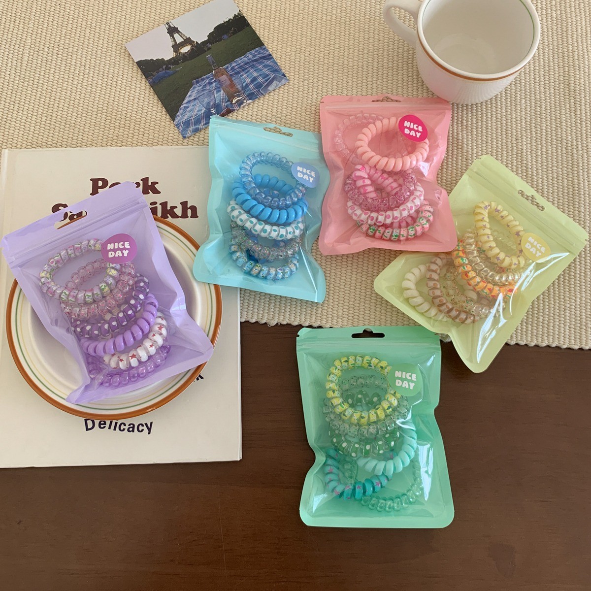 Set 6 Dây Buộc Tóc Lò Xo (Túi Zip) - #TÍM