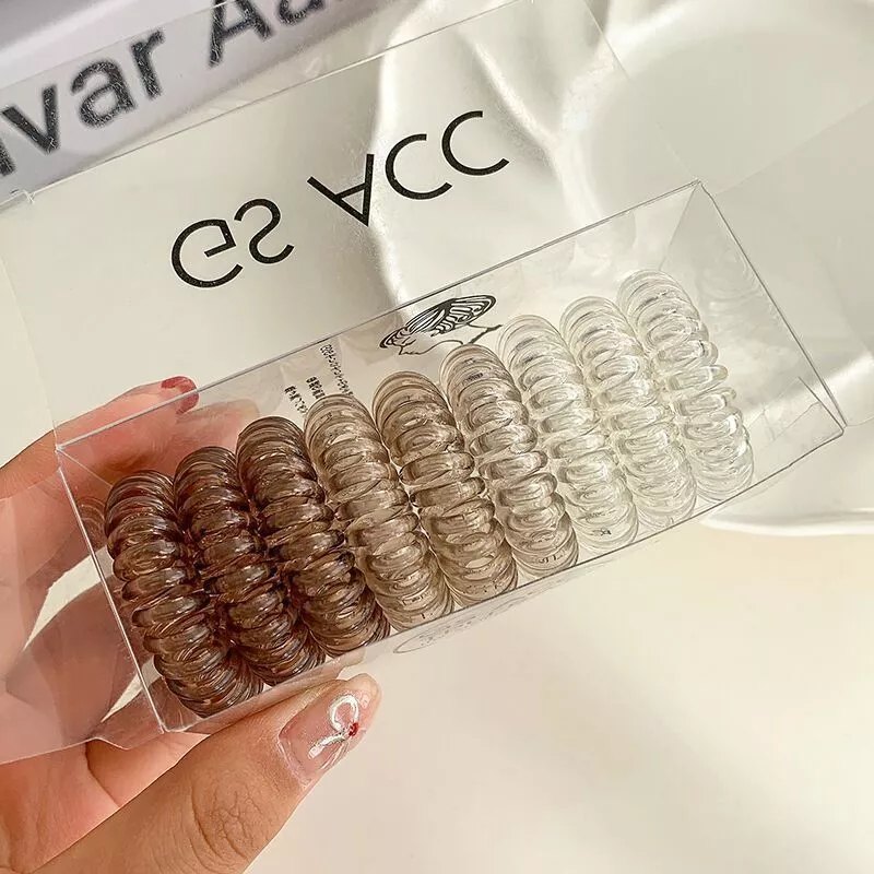 Set 9 Dây Buộc Tóc Lò Xo Có Hộp Nhựa - #5 XANH LÁ