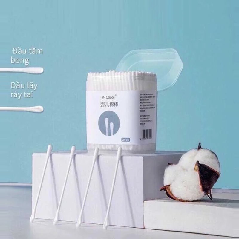 BÁN NGUYÊN LỐC 12 HỘP TĂM BÔNG TRẺ EM V-COOOL