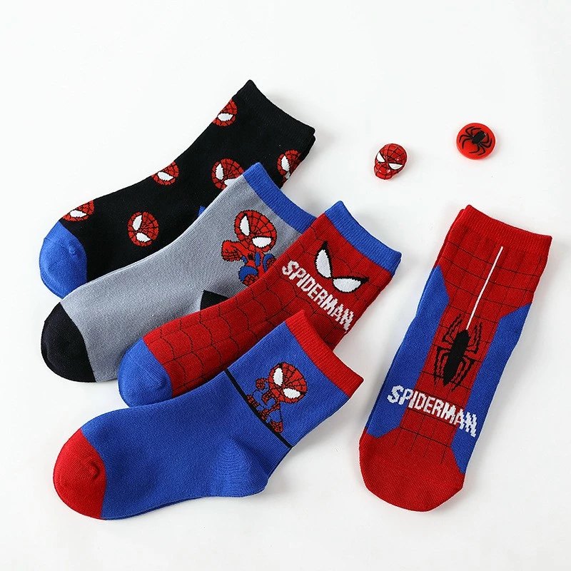 Set 5 Đôi Tất Trẻ Em Người Nhện SpiderMan(Túi Zip)