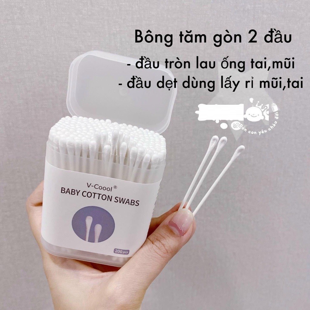 Tăm Bông Trẻ Em 2 Đầu V-Coool 200c MV3986(Vcool V - Cool)