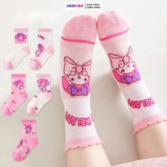 Set 5 Đôi Tất Trẻ Em Bé Gái MELODY (Túi Zip/HỒNG)
