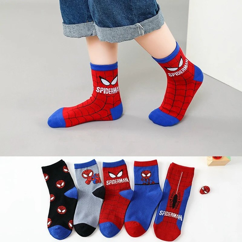Set 5 Đôi Tất Trẻ Em Người Nhện SpiderMan(Túi Zip)