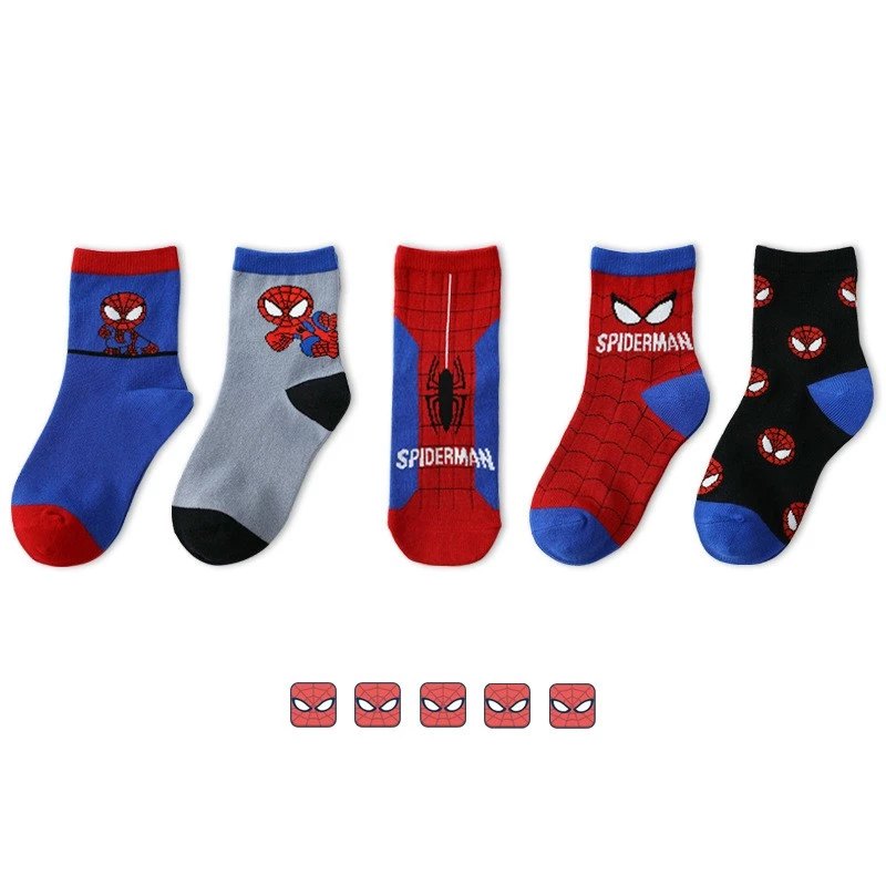 Set 5 Đôi Tất Trẻ Em Người Nhện SpiderMan(Túi Zip)