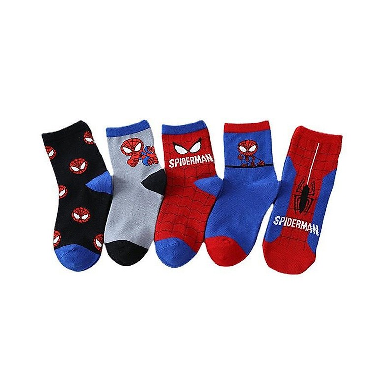 Set 5 Đôi Tất Trẻ Em Người Nhện SpiderMan(Túi Zip)