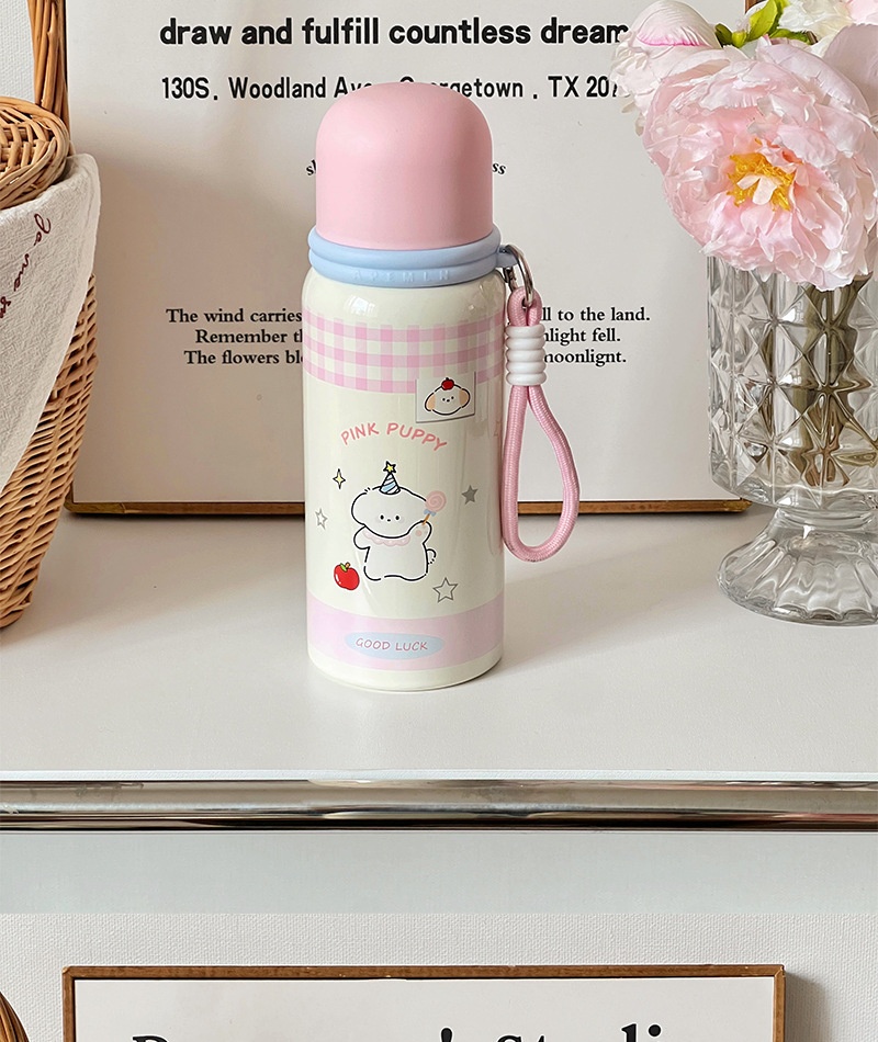 Bình Nước iNox Họa Tiết Cún Gấu 600ml