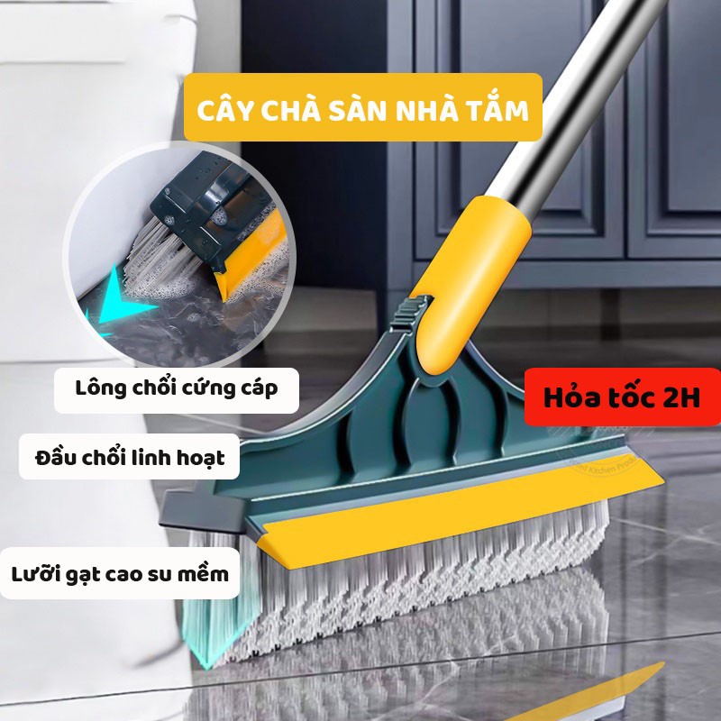 Chổi Cọ Sàn Kèm Gạt Nước 2 in 1 Lắp Ghép