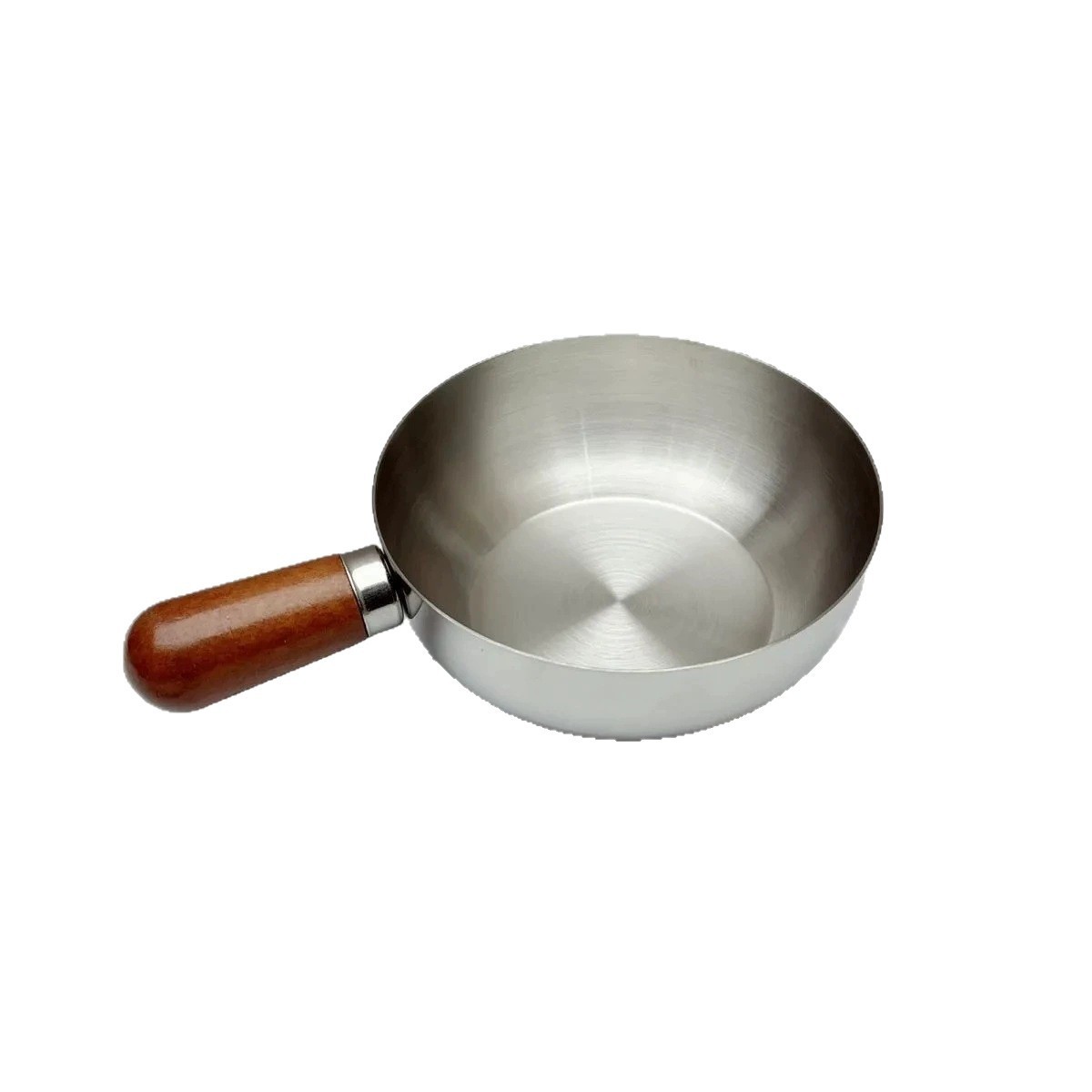 Chảo inox Mini Cán Gỗ 14cm (Ko Nắp)