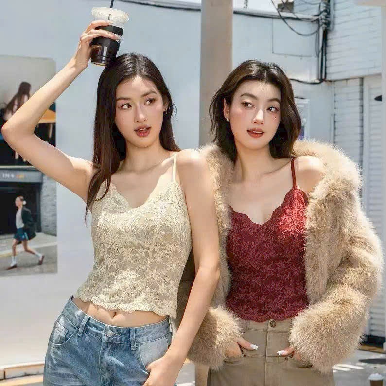 Áo Bra 10161 Ren Vip Freesize (40-60kg) - MÀU Đỏ