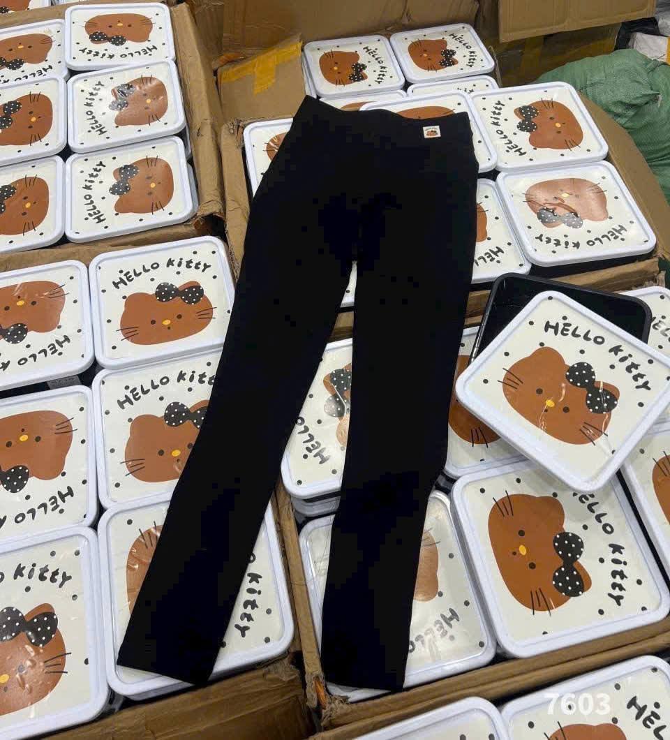 Quần Legging Mèo Kitty Nâu Hộp Nhựa Free Size<60kg H98