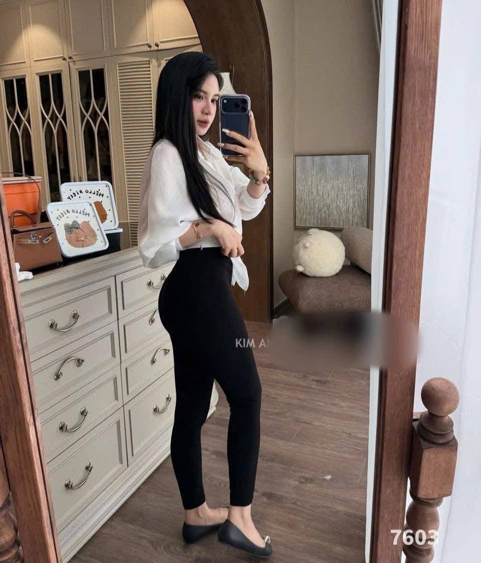 Quần Legging Mèo Kitty Nâu Hộp Nhựa Free Size<60kg H98