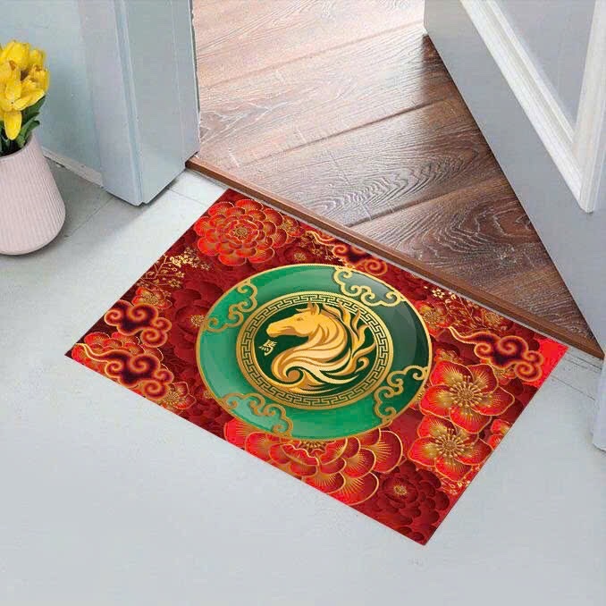 Thảm Chân Tết 2026 Bính Ngọ(Vải Nỉ 60x40cm)