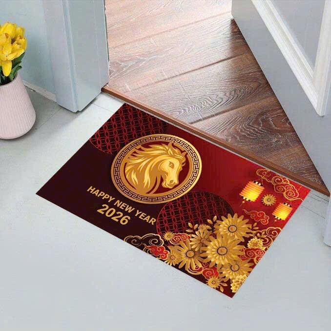 Thảm Chân Tết 2026 Bính Ngọ(Vải Nỉ 60x40cm)