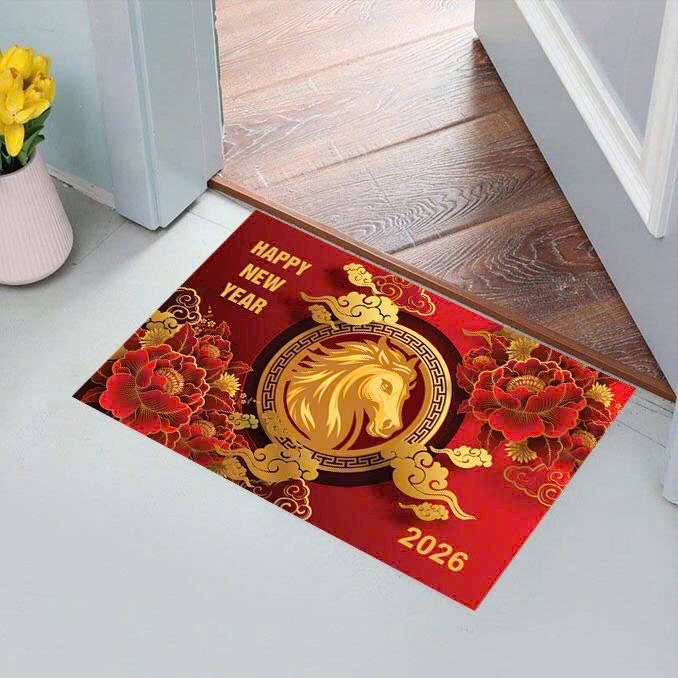 Thảm Chân Tết 2026 Bính Ngọ(Vải Nỉ 60x40cm)