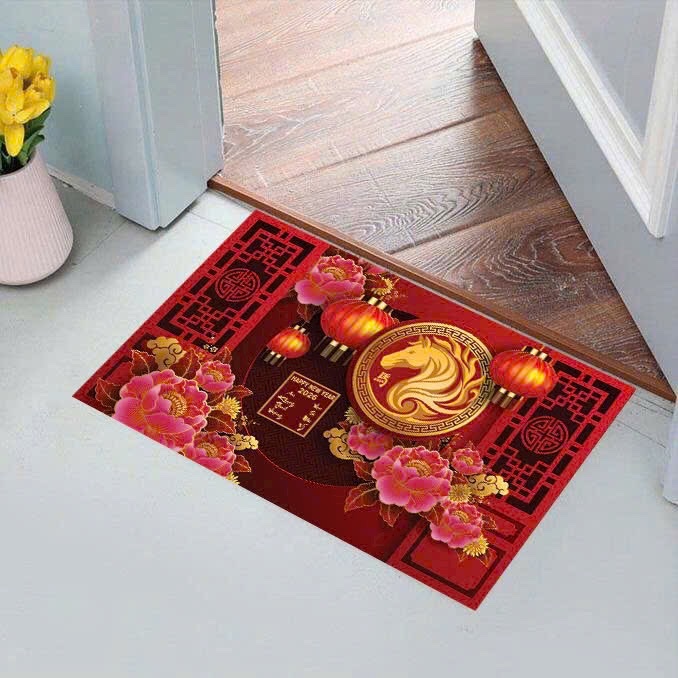 Thảm Chân Tết 2026 Bính Ngọ(Vải Nỉ 60x40cm)