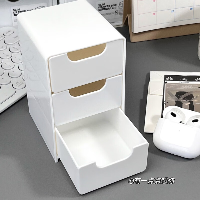 Tủ Mini 3 Tầng Decor Bàn Học(13x9x8cm) - # MÀU HỒNG