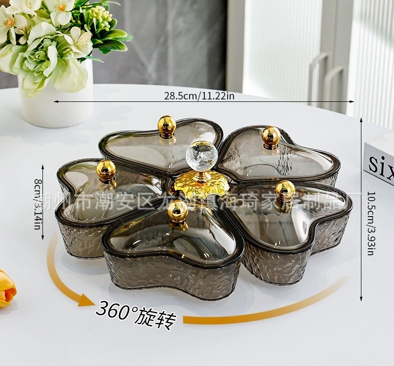 Khay Mứt Trái Tim Xoay 5 Ngăn(Trộn Màu) Mã KMN009