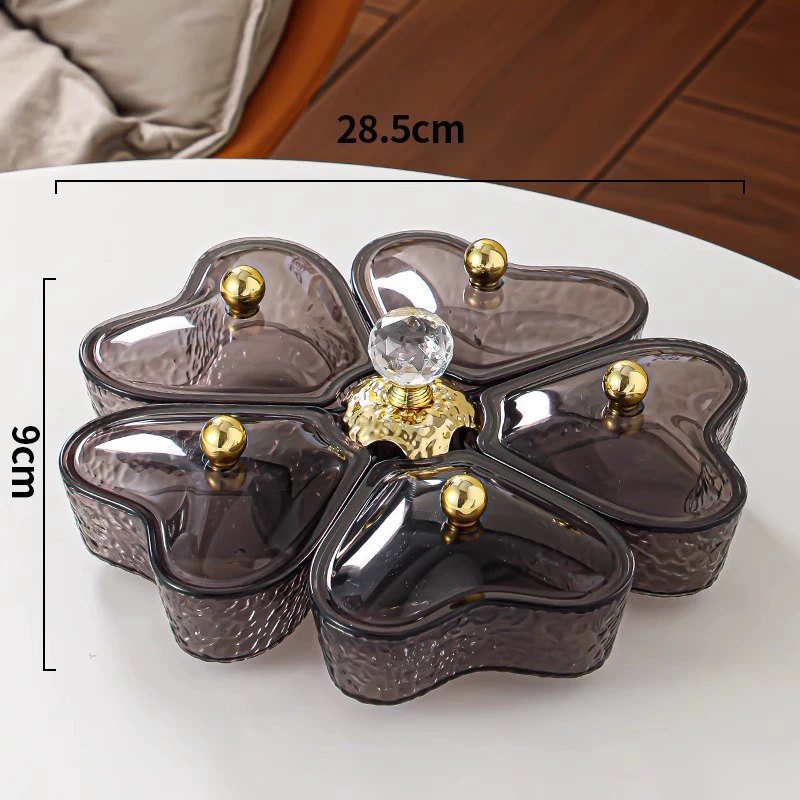 Khay Mứt Trái Tim Xoay 5 Ngăn(Trộn Màu) Mã KMN009